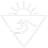 Logo of Hiraeth Surf with a sun and wave design on a white background